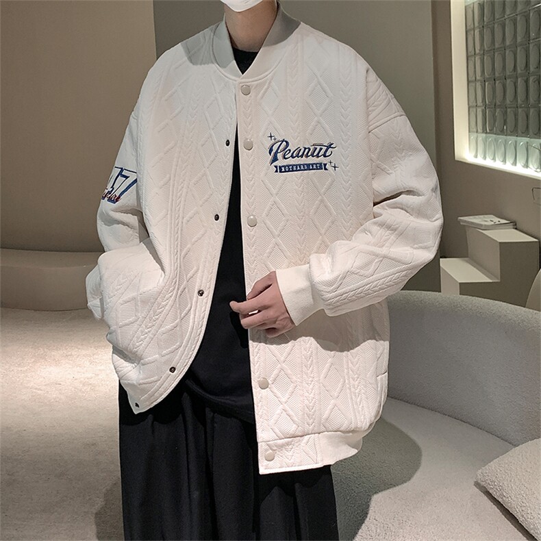 学院风棒球服潮牌潮流休闲宽松bf风百搭外套JK02317-P80,男装夹克,星座308B-1