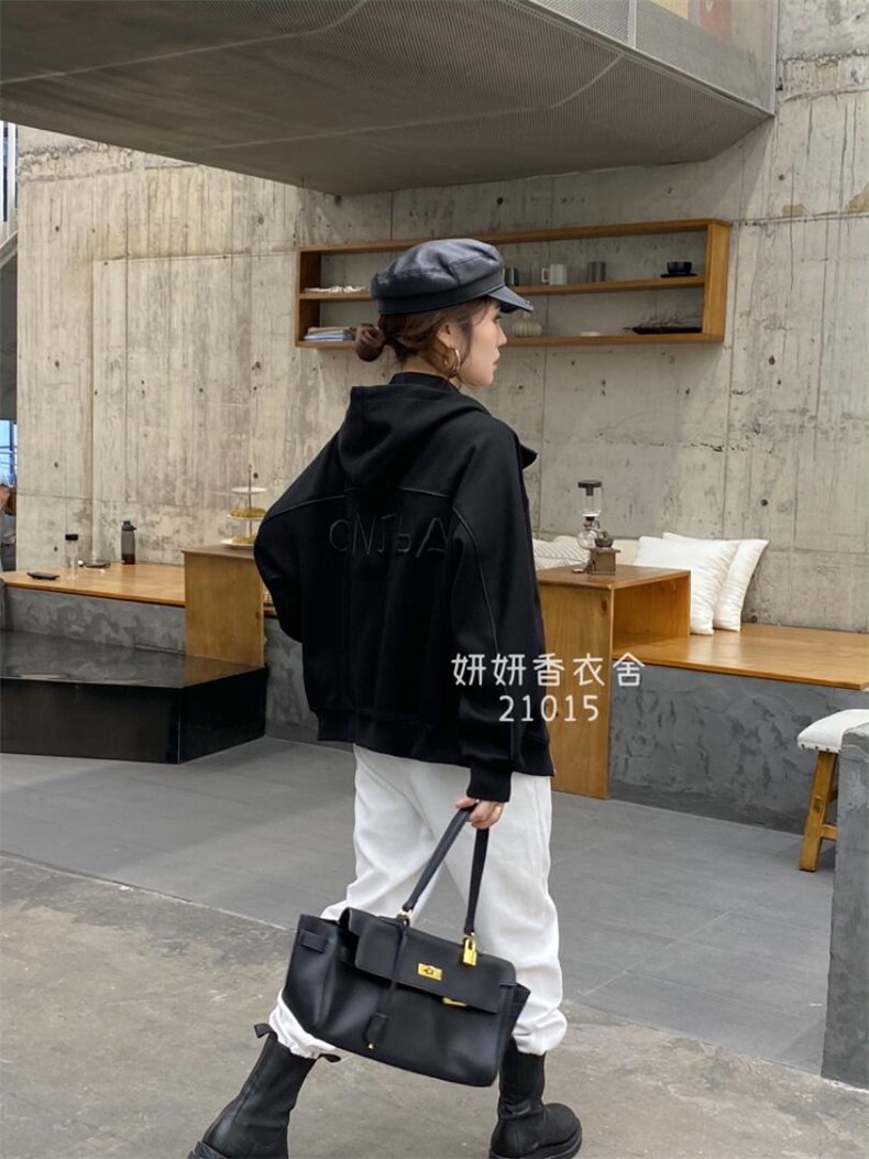 妍妍香衣舍21015秋装韩版拉链连帽卫衣开衫女,女装卫衣/绒衫,香衣舍