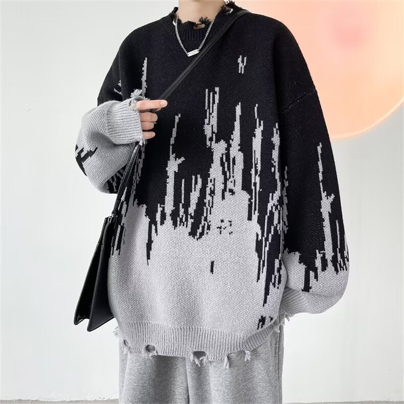 网络图现货潮流慵懒百搭原宿简约文艺时尚新款流行毛衣J7133-P40,男装针织衫/毛衣,星座715-7