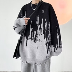 网络图现货潮流慵懒百搭原宿简约文艺时尚新款流行毛衣J7133-P40，男装针织衫/毛衣，星座715-7