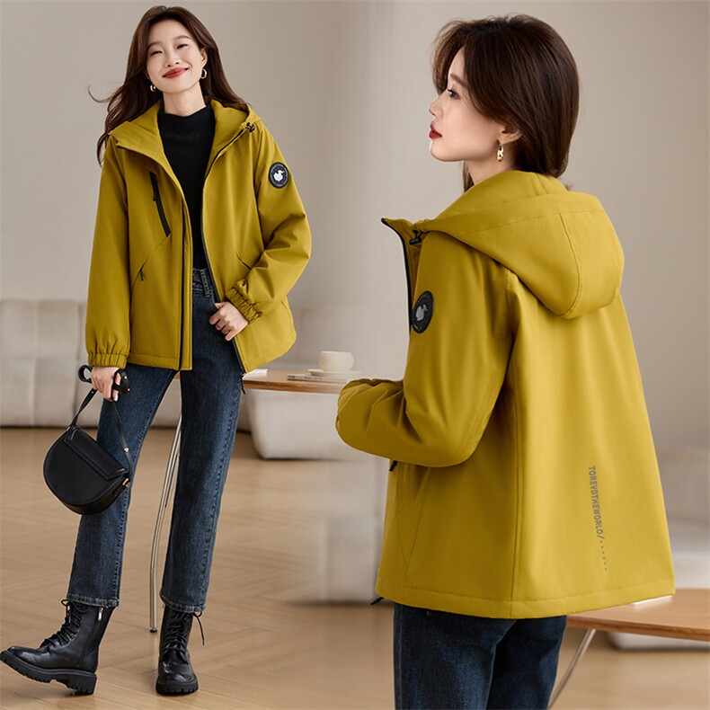 现货加棉冲锋衣保暖防风，女装棉衣/棉服，韩派