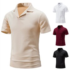 男式夏季修身短袖 Polo 衫休闲轻质 Polo T 恤 H62图片