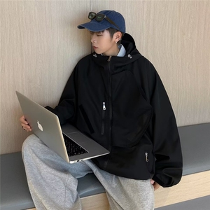 冲锋外套男韩版潮流连帽帅气2025春秋新款ins宽松夹克W4463-P61图片