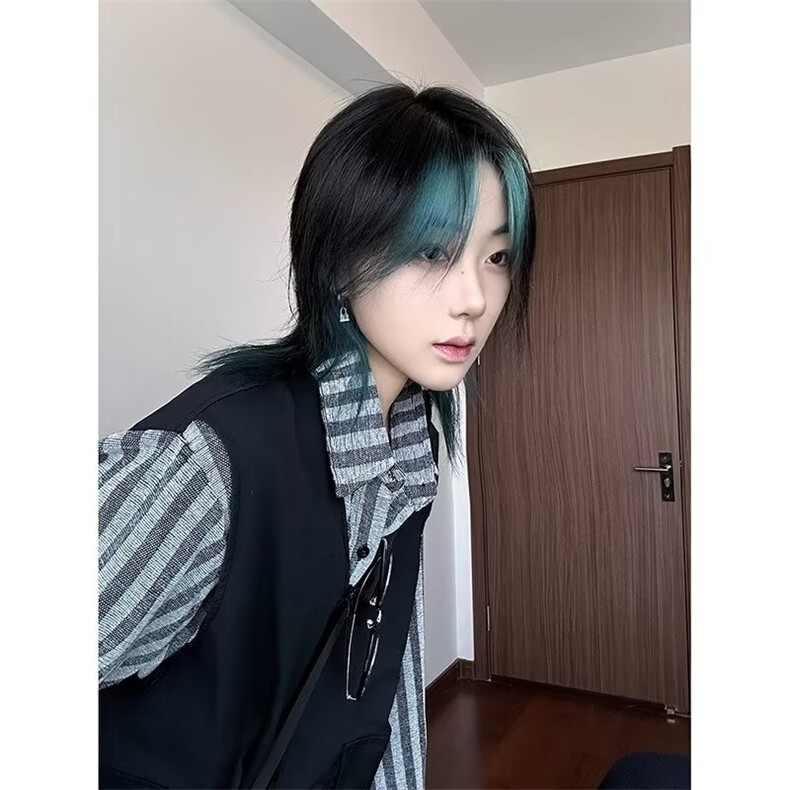 假两件工装长袖衬衫男生2024新款春秋日系条纹衬衣外套CY993-P64,男装衬衫,星座412-2