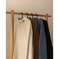 德绒刺绣T恤DC5280-TP40控价58半高领内搭休闲中性百搭打底衫，男装卫衣，电商A102-1