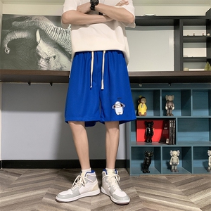 HD74167-P22 华夫格短裤男大码宽松五分裤男直筒中裤图片