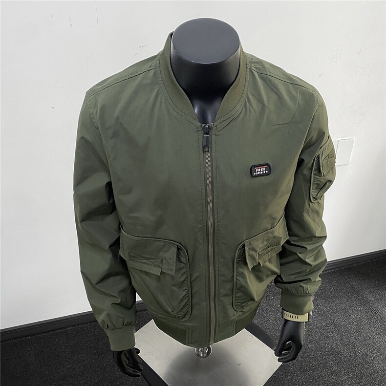 美式复古风棒球服夹克大口袋贴标痞帅百搭休闲外套J608618TP75,男装夹克,电商A247