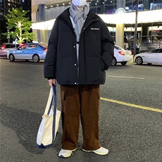 港风夜景时尚字母印花面包服白鸭绒羽绒服A247-YR193P195控258，男装羽绒服，电商A247