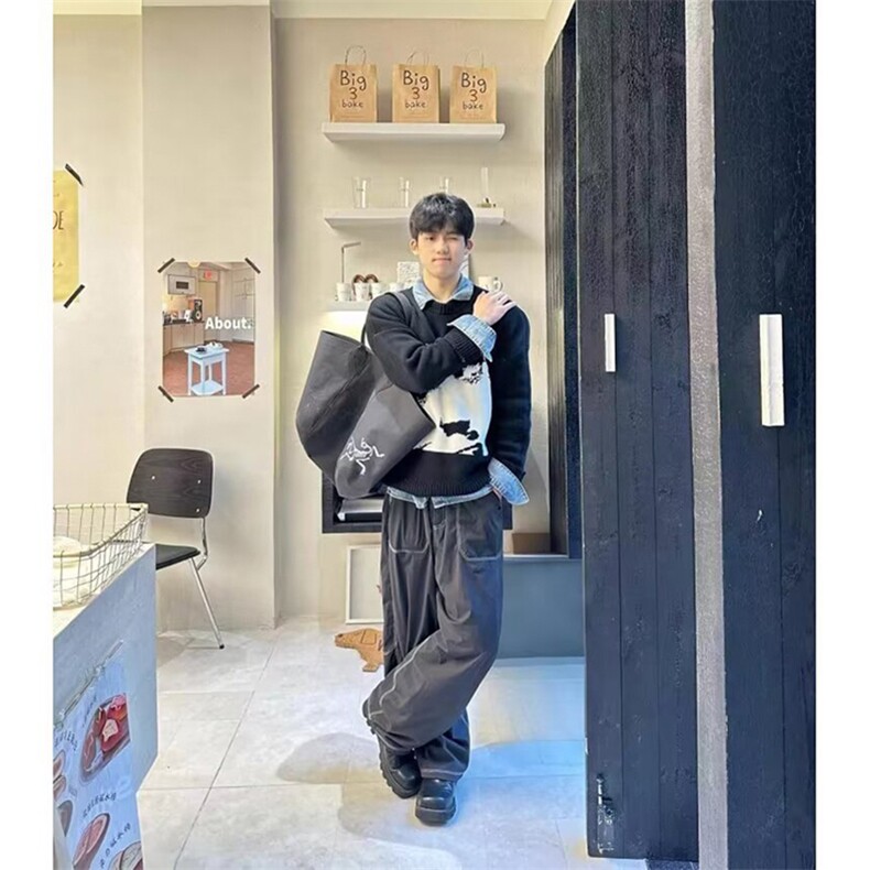 网图欧美小众高级感毛衣氛围感圆领针织衫情侣A025-FM17191-P48,男装针织衫/毛衣,电商A025