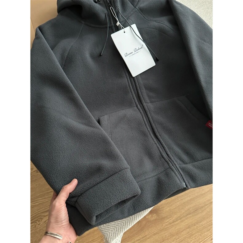 摇粒绒连帽拉链卫衣外套1302-GS02-P55成分100聚酯纤维,女装短外套,星座1302