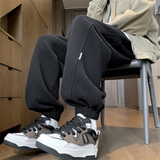 冬季重磅加绒加厚拼接束脚卫裤大码M~5XLXZ604-KP94JR-P60控78，男装休闲裤，星座604