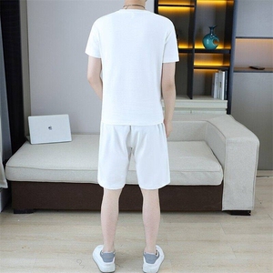 25322-P75休闲运动套装男士宽松时尚潮牌短袖短裤一套搭配欧货图片