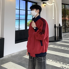 抖音得物高品质美式高街重磅结构设计拼接织带立领卫衣外套CM42，男装卫衣，电商A486