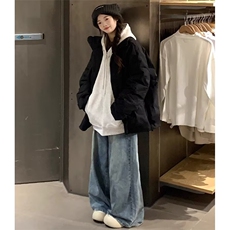 菱形格设计感小众潮牌保暖冬季新款棉服外套百搭立领面包服女，男装棉衣，星座1210-1