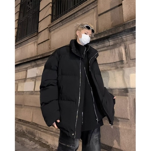 棉服男冬季美式复古连帽棉衣外套加绒加厚连帽棉袄潮丝棉M223/P98图片