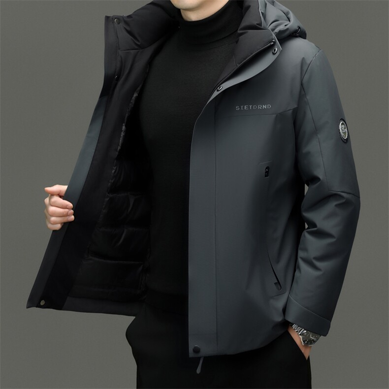 男装羽绒服YR9906新款连帽可脱卸羽绒服图片