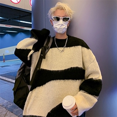 秋季新品设计师自制渐变毛衣男宽松美式针织，男装针织衫/毛衣，星座716-2
