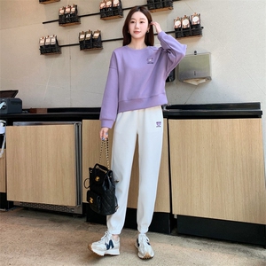 高端可外穿家居服女款春秋款秋季纯棉长袖休闲运动居家服睡衣套装图片