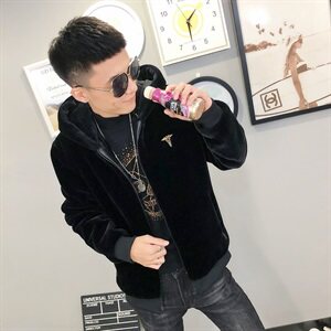 1仿皮草加绒棉服社会小伙加厚帅气男棉衣保暖外套C301B-PC01图片