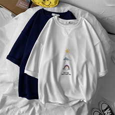 Q11141-P30春夏季七分袖t恤男大码五分袖男短袖中袖，男装T恤，电商A040