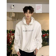 潮牌小众解构亮片连帽卫衣双层高领金属纽扣褶皱上衣男W302，男装卫衣，星座1116A（原606A-3）