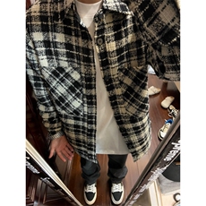 【有货】cleanfit黑白格子小香风外套高级感痞帅夹克237LL-特P55，男装夹克，星座1007（原301D）