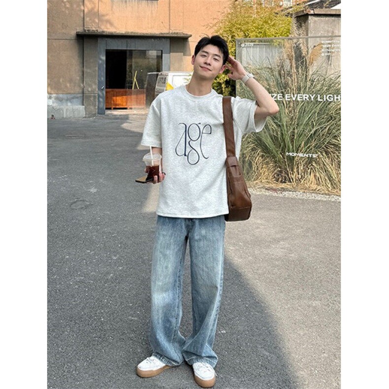 水洗蓝色直筒宽松牛仔裤夏季男新款长裤子休闲百搭简约NZ111,男装牛仔裤,星座1116A（原606A-3）