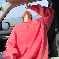 美式潮牌重磅水洗做旧圆领卫衣力推大码男XZ517A-2-Y7737-P58，男装卫衣，星座517A-2