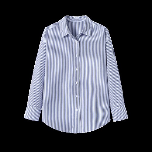 2026春夏新款显瘦清新减龄粉白条纹衬衫女设计感小众宽松叠穿衬衣，女装衬衫，艾米