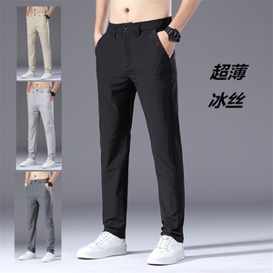 2026春夏冰丝直筒休闲男裤夏天青年修身弹力速干裤8876-P40现货