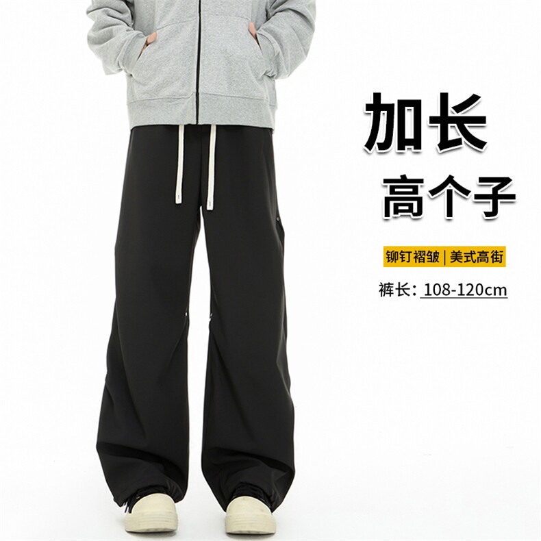 190美式褶皱铆钉伞兵裤加长高个子工装裤薄款冲锋速干裤KZ033P50图片