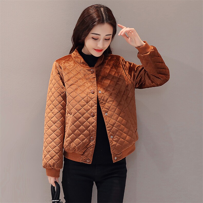 棉衣/棉服通勤立领排扣2020年冬季长袖短款修身口袋纽扣时尚,女装棉衣/棉服,瑶迪依秀
