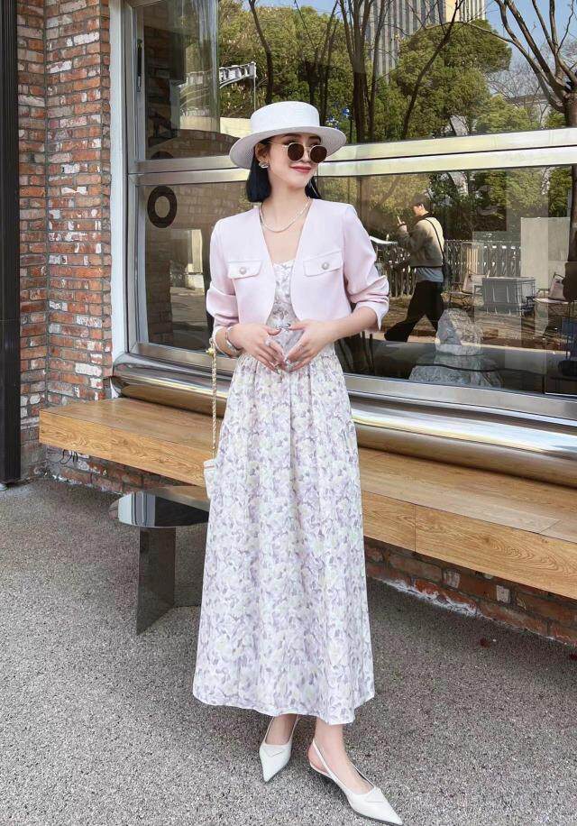 [现货]韩版碎花两件套连衣裙，两色、三码，女装连衣裙，依柏璐(1F)