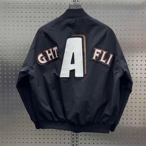 1506-1/J33931/P57新款潮牌美式贴标刺绣棒球服外套男士高档夹克图片