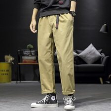 2021秋冬新沙发墙日系大码男腰带宽松绣花休闲裤长裤K563-P45，男装休闲裤，电商A001