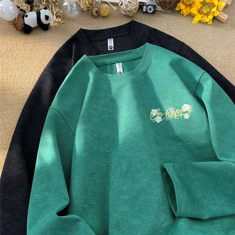 主推设计款250克秋季重磅砂洗刺绣天丝棉长袖T恤JF407-特P42控68,男装T恤,电商A422-1