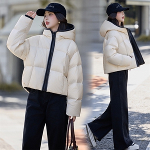 水衣源2783款短款连帽加厚保暖面包服茧形羽绒外套女,女装羽绒服,水衣源