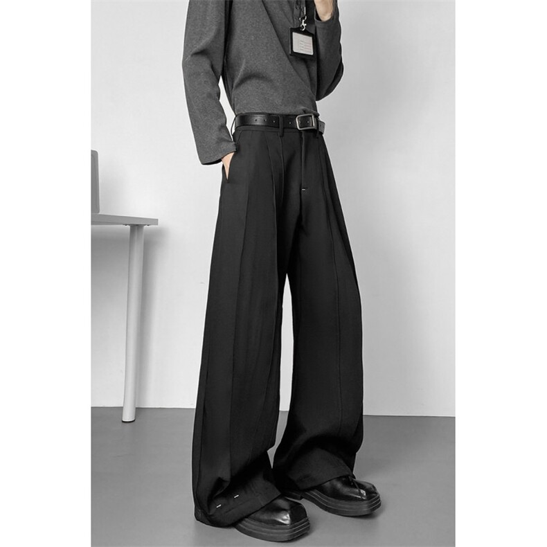 抖音品质美式休闲压褶设计感宽松阔腿西裤B315-K26058-特p40控78,男装西裤,电商B315