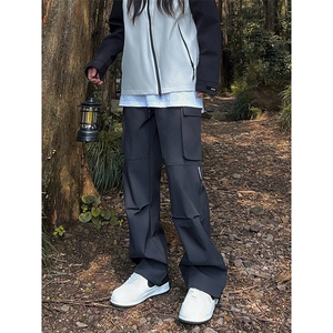 聚酯纤维YK86011-P40秋冬季防风防水登山骑行情侣冲锋裤