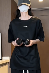 麂皮绒短袖t恤男款夏季重磅美式小领口体恤潮牌潮流休闲百搭半袖图片