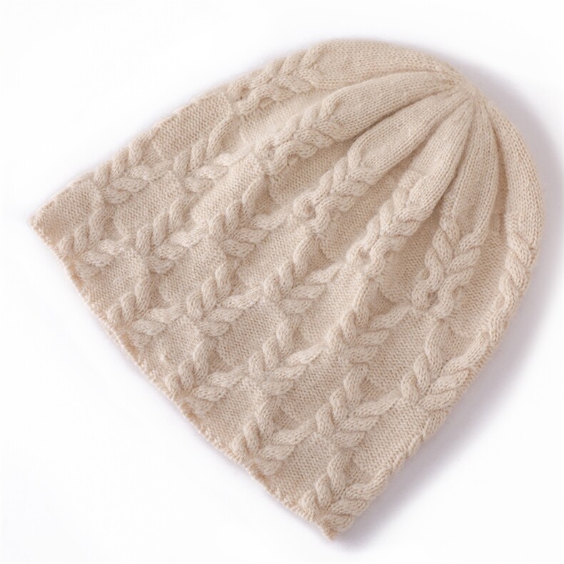 时尚简约气质秋冬新款百搭柔软保暖019麦穗纹理35%帽，帽子，大洋妞羊绒二店