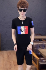 2021新款夏季青少年休闲运动五分裤短袖T恤两件套套装男T764-P50，男装套装，星座1206（原A206）