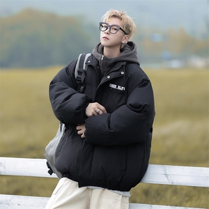 2023美式高街假两件加厚棉衣冬季新款潮牌棉服外套男 W7977-P85图片