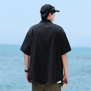 夏季新款拼接短袖衬衫男士短袖图片