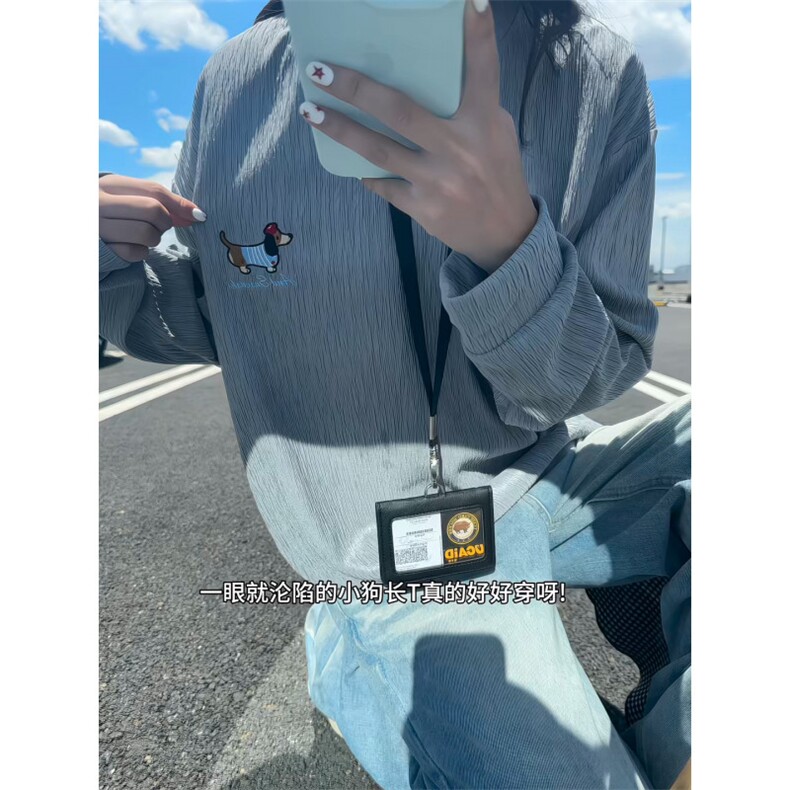 XZ809A/SYR02/特P24/控48肌理感绣花腊肠狗V领长袖T恤卫衣,男装T恤,星座809A(原222-1)