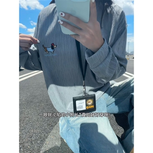 XZ809A/SYR02/特P24/控48   肌理感绣花腊肠狗V领长袖T恤卫衣图片