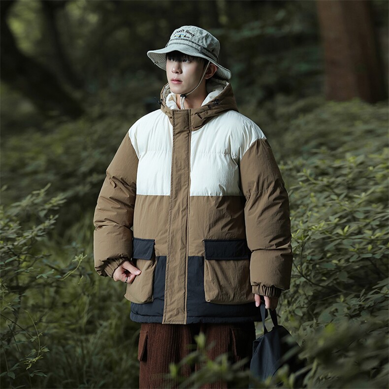 户外2026新品冬季宽松情侣装撞色棉服冬装加厚外套D008-P100,男装棉衣,星座717
