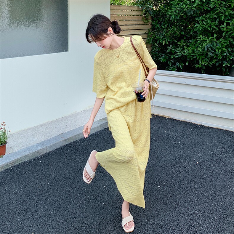 流行小香风蕾丝套装裙女夏两件套盐系小众不撞款名媛气质高级感,女装套装/套裙,2C272