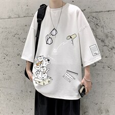 Q11115-P30春夏季七分袖t恤男大码五分袖男短袖中袖大皂风，男装T恤，电商A040