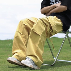 多口袋运动短裤男日系港风裤子夏季薄款宽松长裤KK235-P40，男装牛仔裤，星座911-3